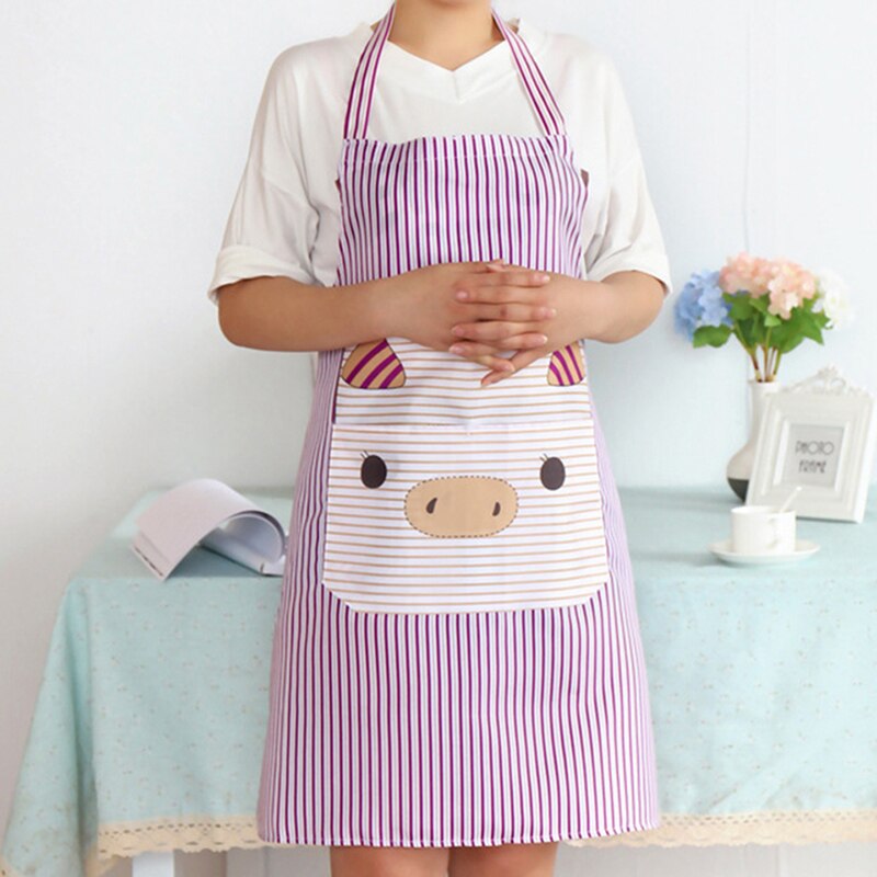 FILBAKE Cute Pig Kitchen Apron Waterproof Cartoon Printed Home Clean Tool For Cooking Painting Kitchen Accessories: 3