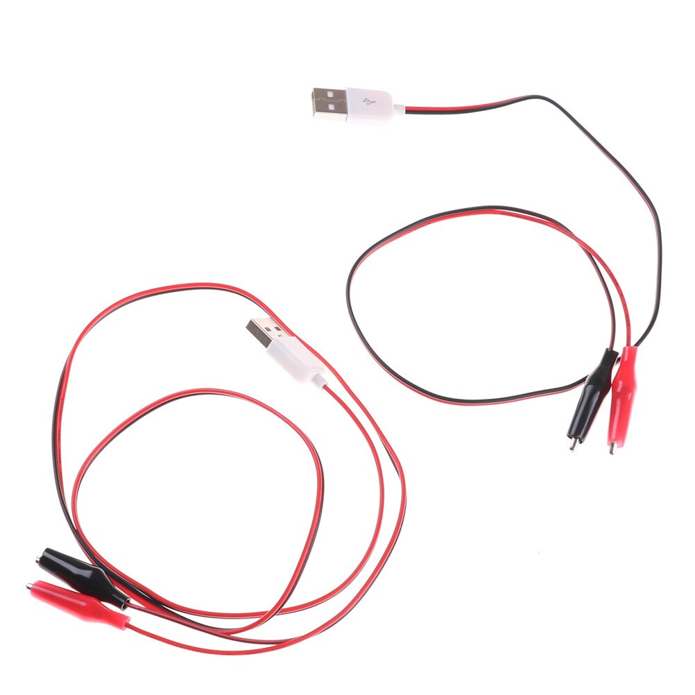 Pinzas de cocodrilo con alambre 50cm/75cm USB macho adaptador de conector de alimentación de prueba de Cable lleva cocodrilo pinza Cocodrilo, pinza de prueba para cobre