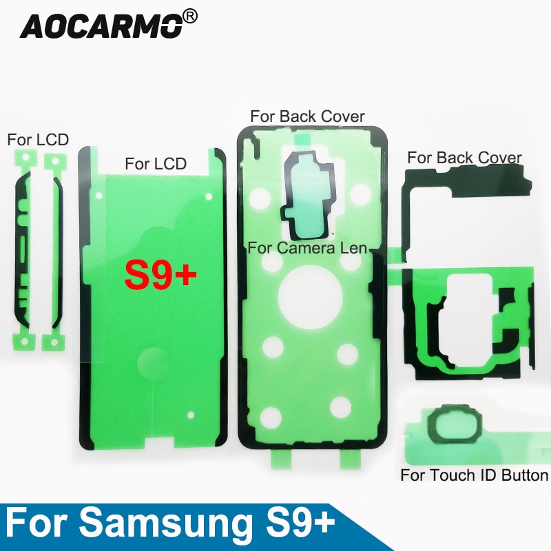 Cubierta trasera de batería para pantalla LCD, cinta adhesiva impermeable para lente de cámara, pegamento para Samsung Galaxy S9 + SM-G9650 S9Plus