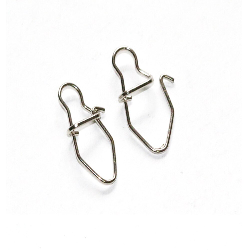 50pcs/lot Diamond Stainless Steel Swivel connector Solid Rings Safety Snaps Strong Pull Fast Clip Lock Pin Fishing Accessories