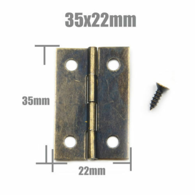 10 Stück Metallscharnier für Haus Miniatur Schrank Möbelbeschlag Home Hardware Mini verlängert Antik Messing Bronze Schmuck: Red brown