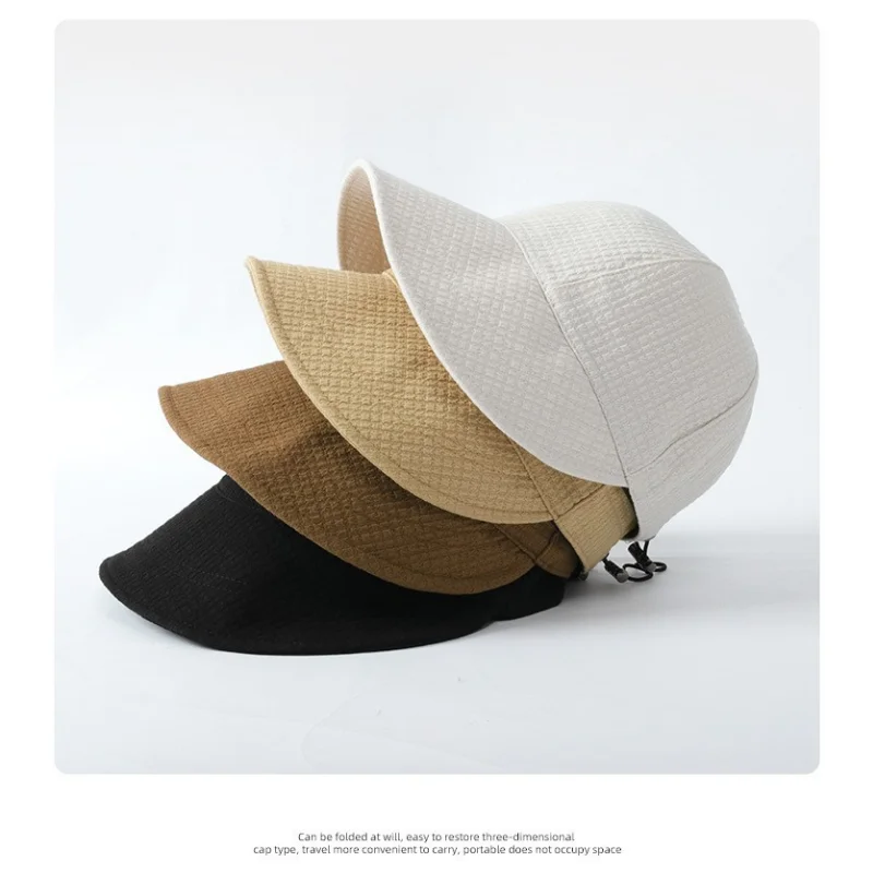 Foldable Wide Brim Hat Women Adjustable Portable Outdoor Beach Bucket Hat Summer Sun Protection Visors Fisherman Cap Panama Caps