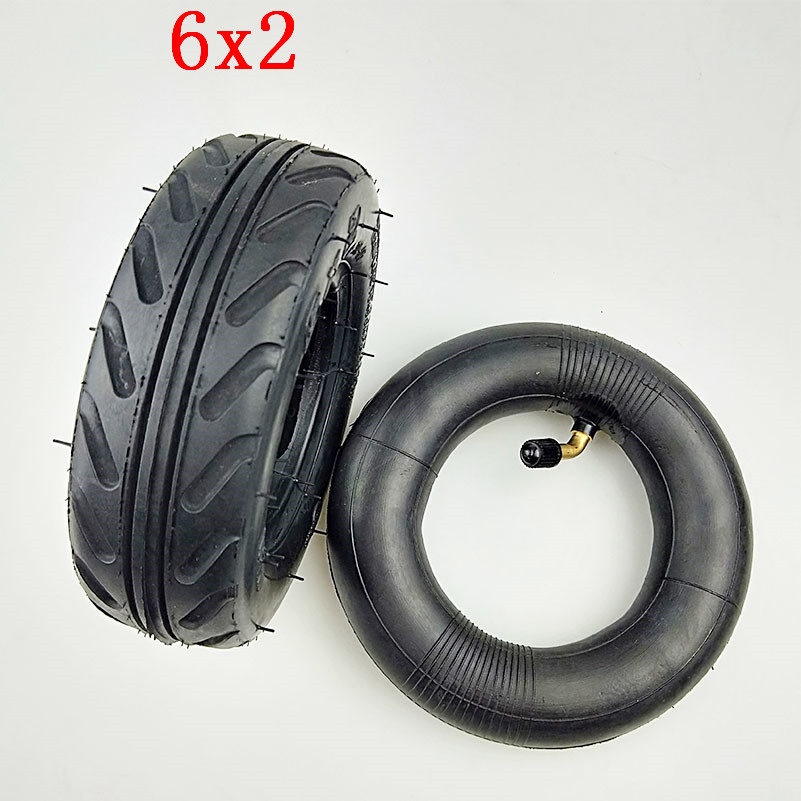 6 Inch 6X2 Tire and Inner Tube Set Fit for Electric Scooter Wheel Pneumatic Wheel Trolley Cart Air Wheel Bike: inner and outer tyre