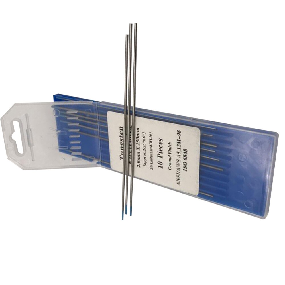 10pcs/1 Bag TIG Welding Tungsten Electrodes 2% Lanthanated WL20 Tungsten Electrode Welding Rods (1.0MM x150MM): Silver 1