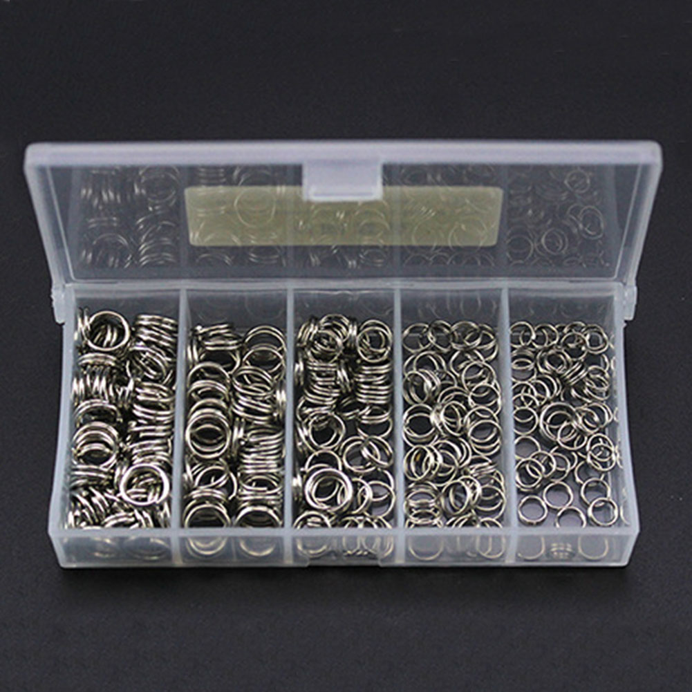250/500 Stuks Vissen Split Ringen Lokken Ringen Zoutwater Terminal Tackles Split Ringen Roestvrij Staal Vissen Connectoren Snap Ringen