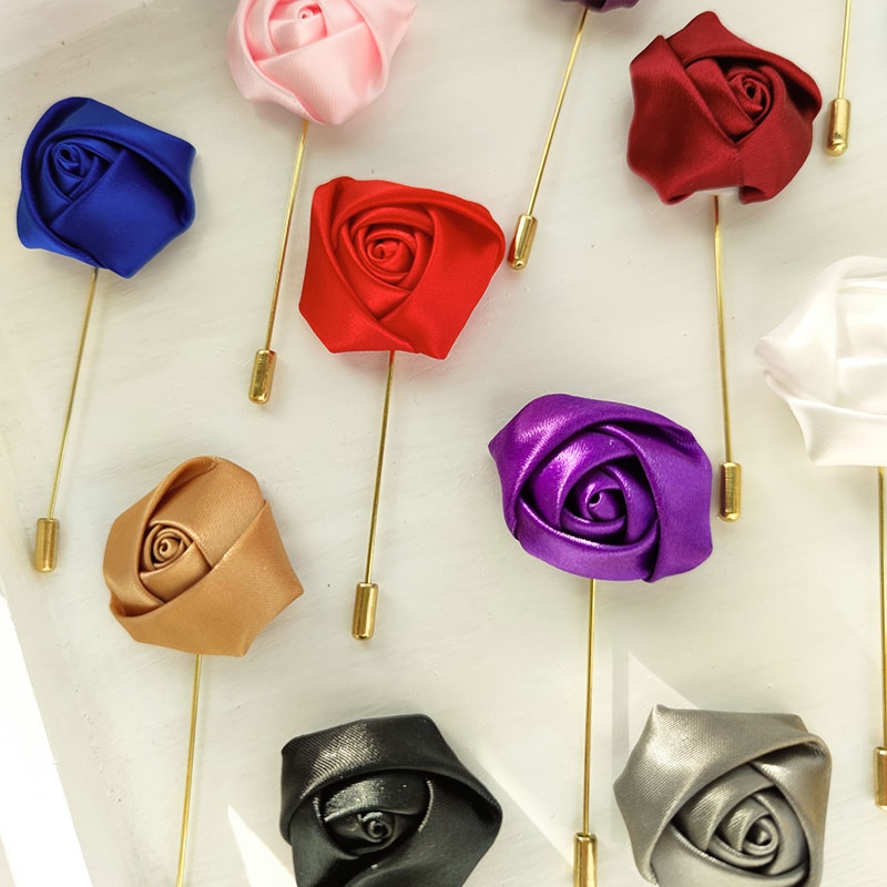 Alfileres Boutonniere para novio para hombre, ramillete de boda, broche para mujer, flores, rosas, ojal de seda para padrino de boda, accesorios para traje de matrimonio, graduación A