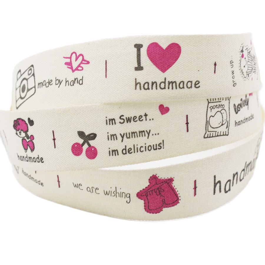 20MM Cotton Webbing Printed Handmade Decorative Label Strap Webbing Ribbons For Bag DIY Scrapbooking Sewing Wrapping 10 Meters