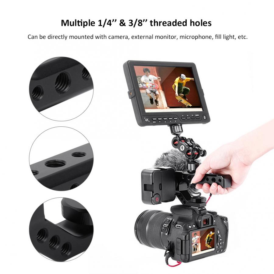 Ulanzi UURIG R005 Universal Hand Grip Camera Handle with Cold Shoe Mount 1/4''&3/8'' Holes Hand Grip Camera Handle