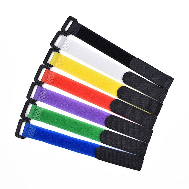 10 Stks/partij 2Cm * 20Cm Nylon Reverse Gesp Klittenbandsluitingen Magic Haak Klittenband Kabelbinders Velcroing Band Sticky lijn Afwerking