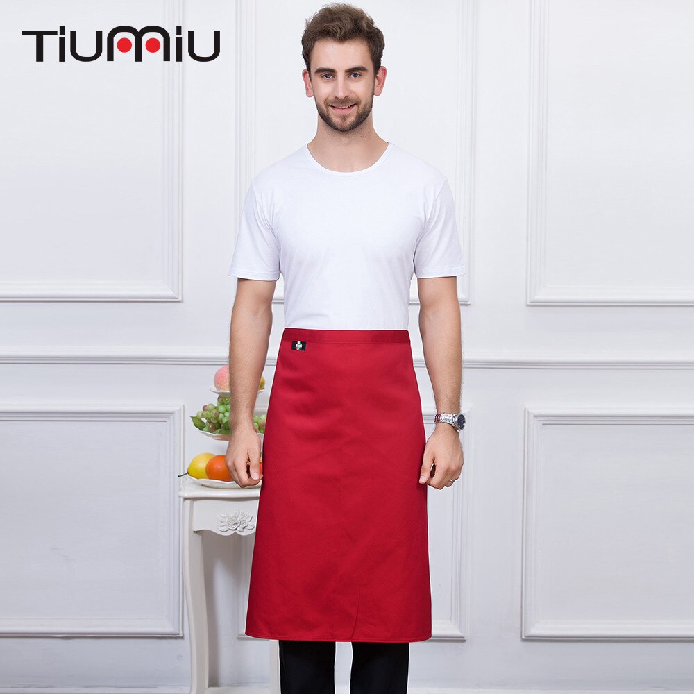 4 Colors One Piece of Apron Unisex Kitchen Hotel Coffee Shop Bakery Chef Waiter Cleaning Work Wear Aprons