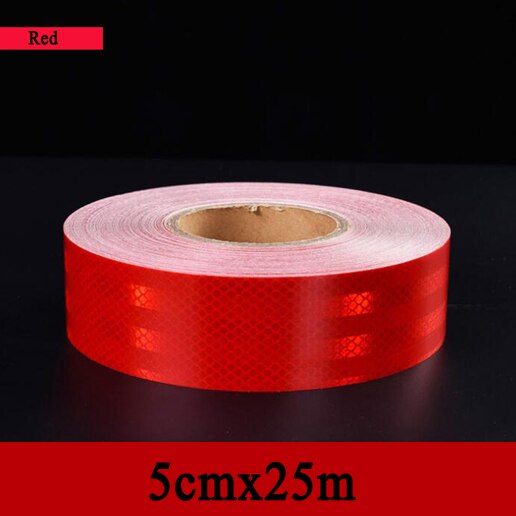 Cinta adhesiva reflectante prismática, cinta de visibilidad para remolque de camión, 5cm x 25m por rollo: 5cmx25m red