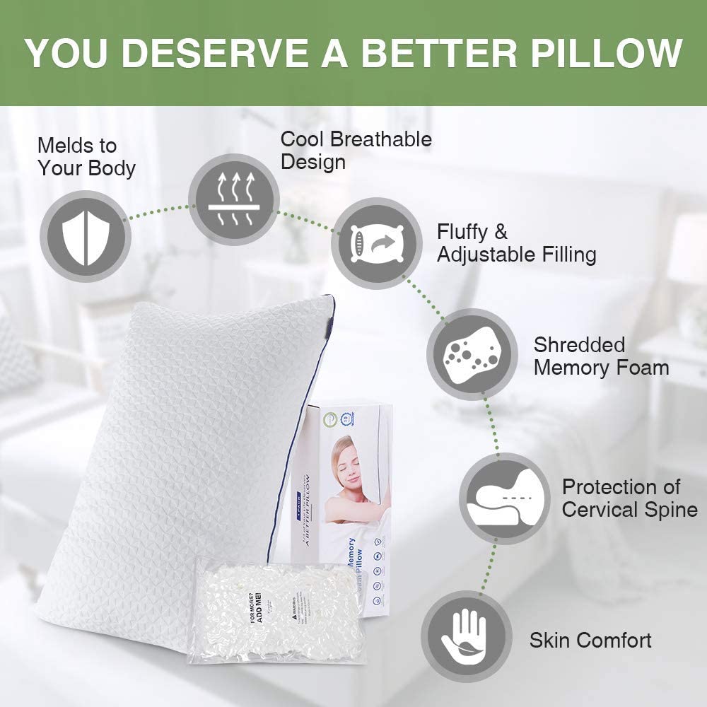 Viewstar Orthopedic Pillows for Sleeping Shredded Grandado