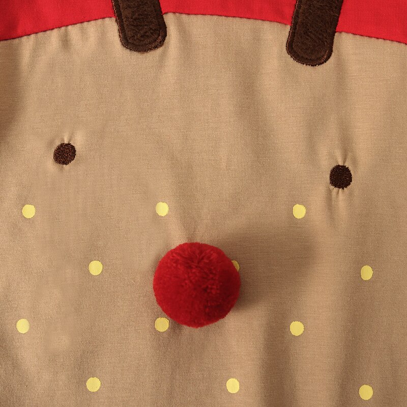 Ropa de bebé mamelucos de Navidad de manga larga de cuello redondo mono + sombrero 2 piezas conjunto ropa Linda recién nacido niña niños ropa