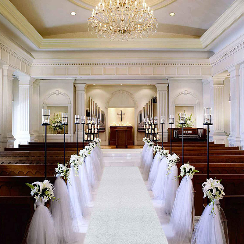 Romantic White Wedding Carpet Aisle Runner Floor Decor Festival Party Celebration Wedding Carpet Indoor Outdoor Anti-slip Rugs