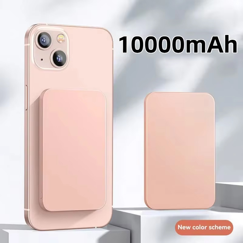 50000 mah trådlös magnetisk powerbankladdare snabbladdningsbar extern reservbatteri för apple iphone android: Gul