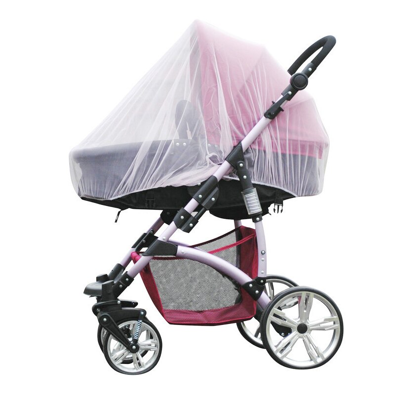 Zuigelingen Kinderwagen Mosquito Insect Net Accessoire Voor Wandelwagen Safe Mesh Buggy Wieg Winkelwagen Klamboe Kinderwagen Volledige Cover: White