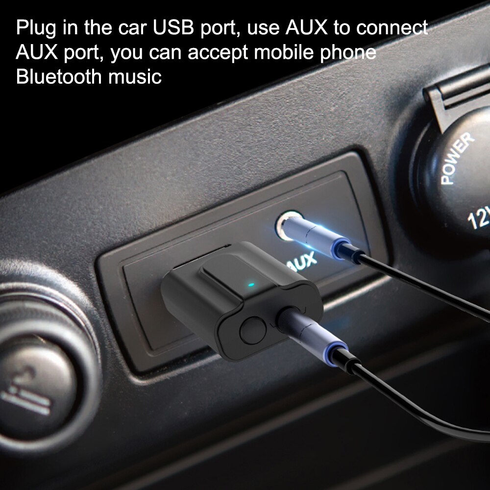 JINSERTA 2 in 1 USB Bluetooth 5.0 Audio Receiver &amp; Transmitter 3.5mm AUX Adapter for TV PC Car Bluetooth Headphone