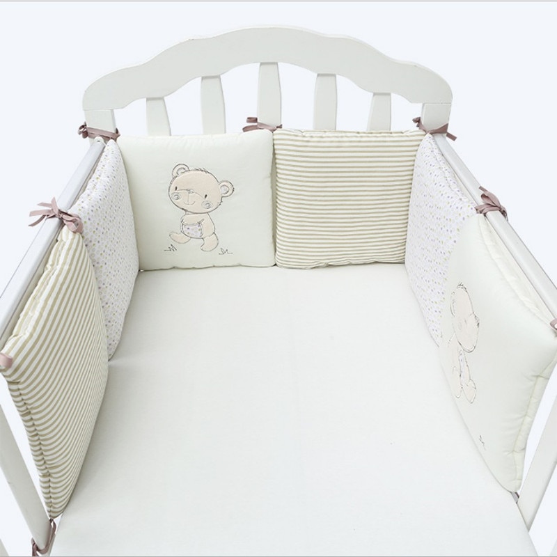 6 stks/partij Baby Bed Bumper in de Crib Cot Bumper Babybed Protector Wieg Bumper Pasgeborenen Peuter Bed Beddengoed Set