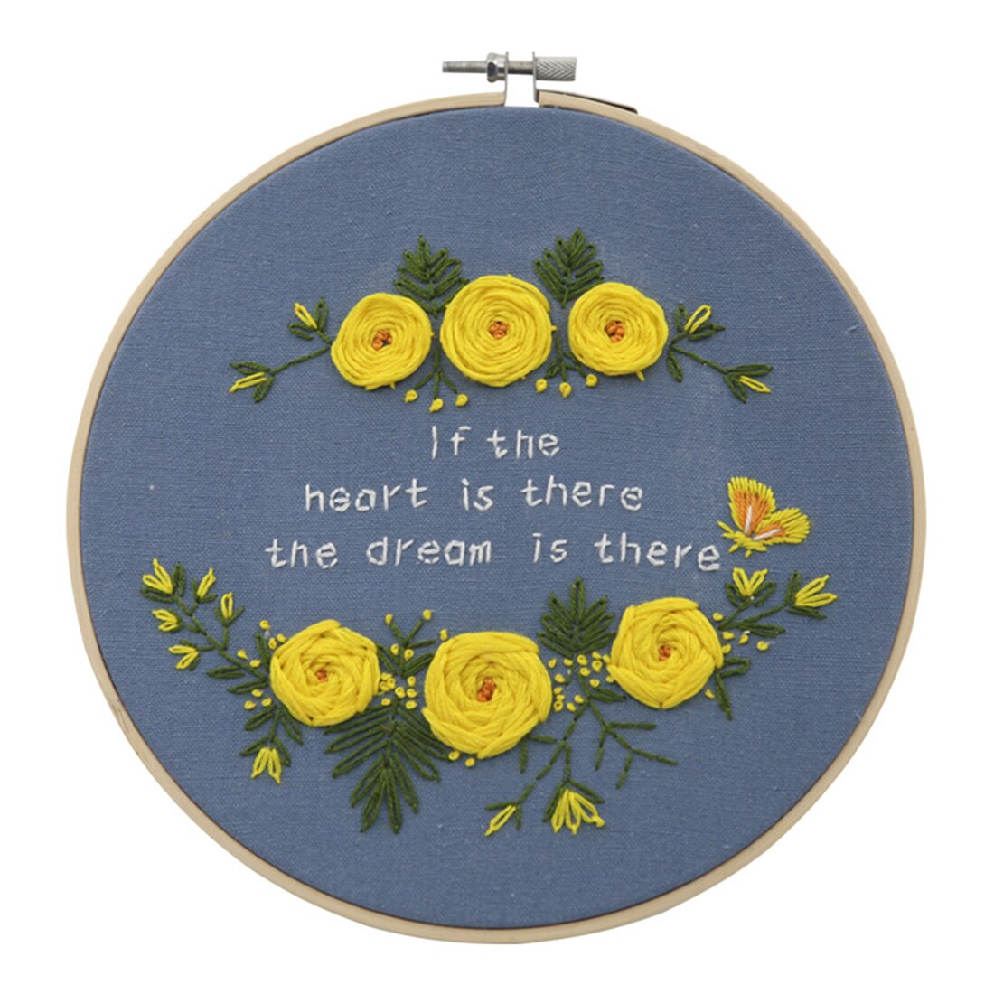 DIY Cross Stitch Kit Handmade Embroidery Craft With 20 X 20cm Hoop Needle - Hydrangea Macrophylla/Butterfly Dances/Tulip/Dream: 4