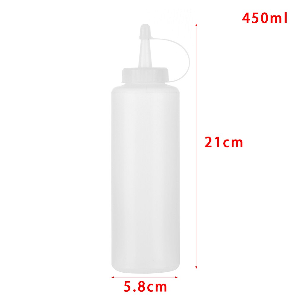 Bouteille à presser en plastique avec capuchon, 4 tailles, pour chocolat, outil de décoration de gâteaux, pain, pâtisserie, Dessert, distributeur de condiments: 450ml