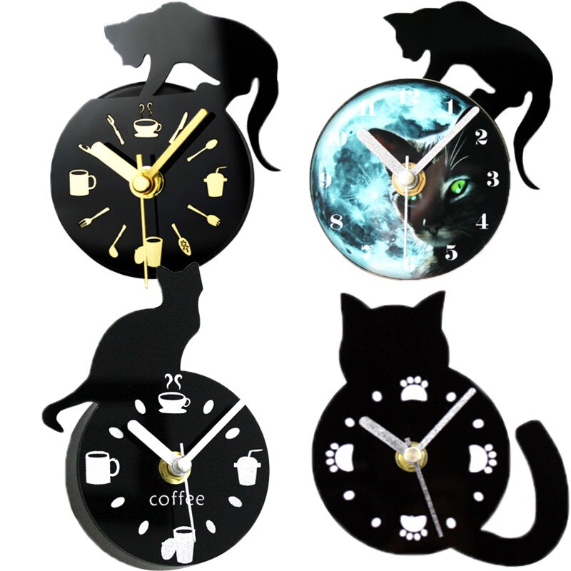 nordisch Moderne 3D kleine nette katze kühlschrank uhr Heimat nachricht aufkleber küche zubehör Magnet kühlschrank Magnet wanduhr