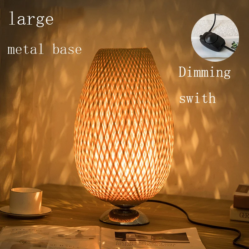 Vintage Bambus Tisch Lampen Chinesischen Stil Handgemachte Holz Schreibtisch Lampe für Wohnzimmer Schlafzimmer Dekoration Kreative E27 Neben Lampe: Rosa