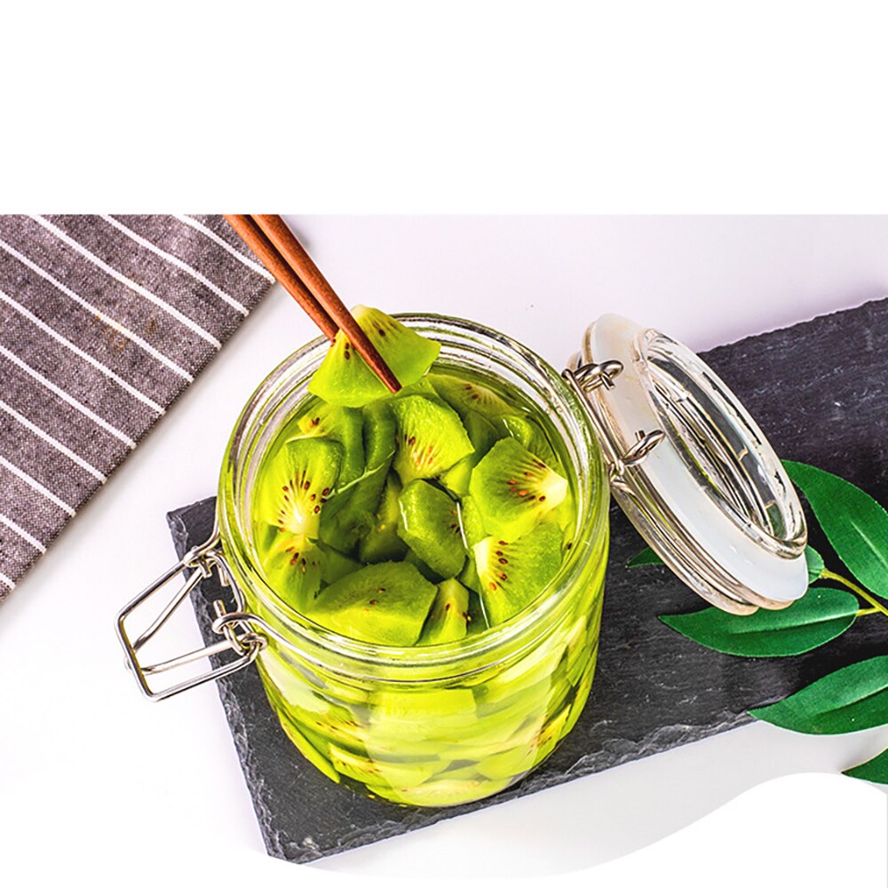 Extra Large 750ml 1000ml 1500ml 2000ml 3000ml Glass Preserve Jars Airtight Clip Top Storage Pickling Jars: round / 2000ml