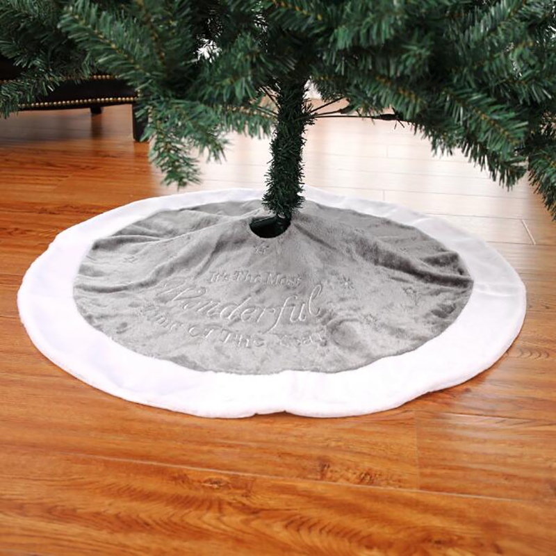 Tapis de décoration d&#39;arbre de noël, jupe courte en peluche, décoration de maison