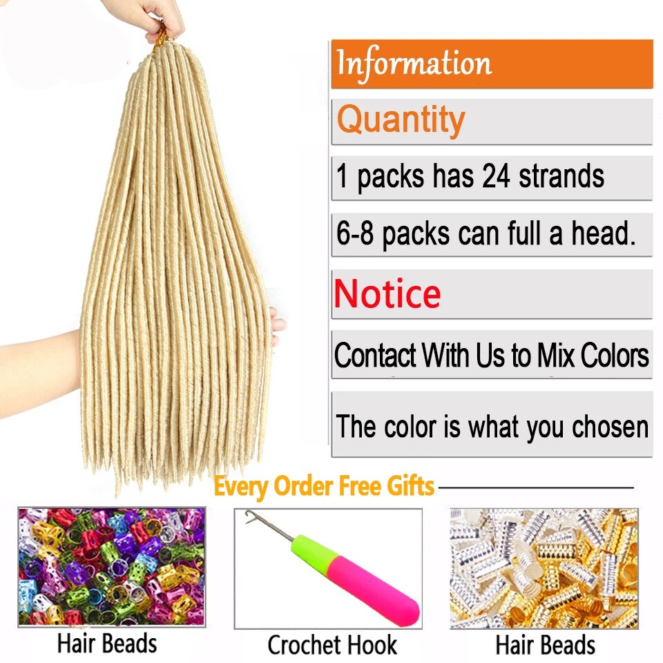 Youngther Crochet Braids Locks Straight Faux Locs Crochet Hair Extensions Synthetic Braiding Hair Black Colors For Women