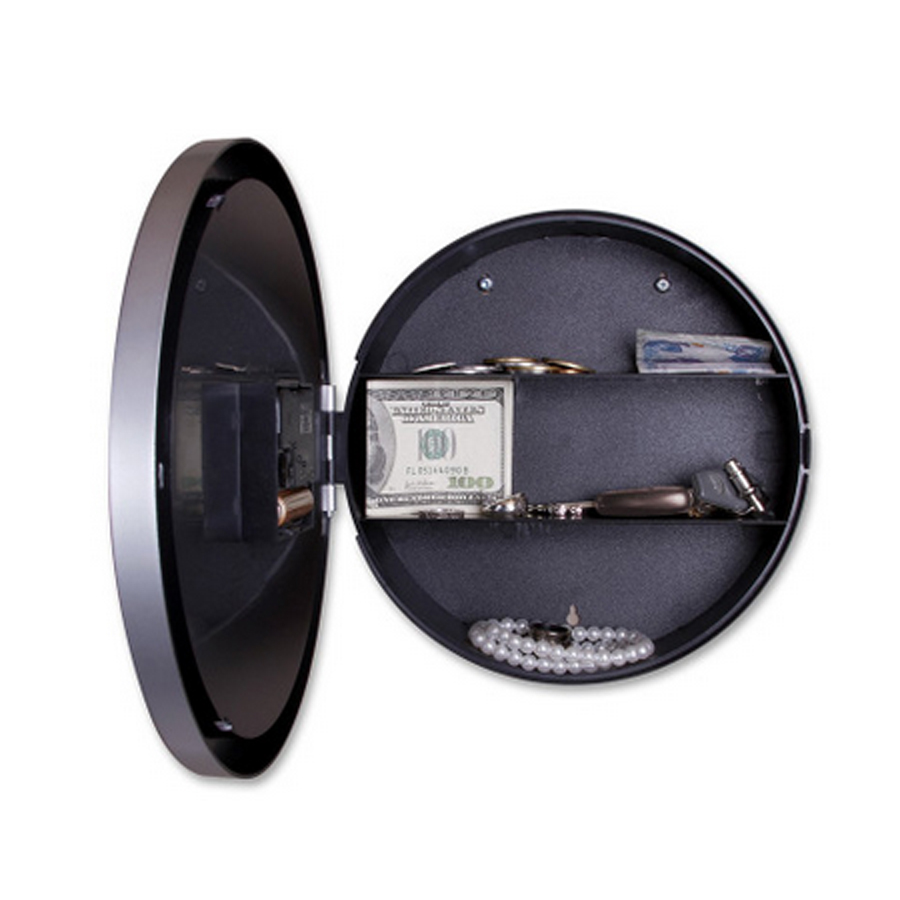 Boîte de sécurité ronde en forme d'horloge | Boîte de sécurité discrète, horloge murale, coffre-fort avec sac anti-odeur de alimentaire