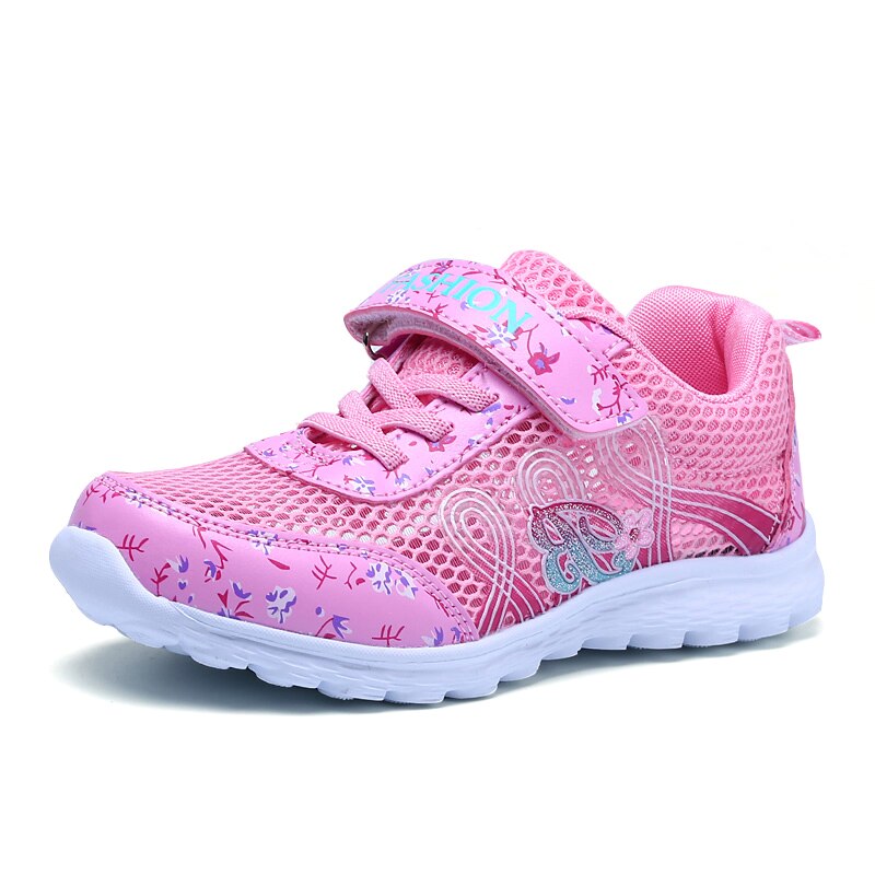 Lente zomer kinderen ademende sneakers comfortabele mesh meisjes sportschoenen casual jongens schoenen roze paars wit
