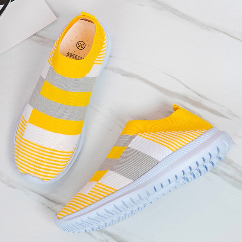 Chaussures de Tennis légères en maille pour femmes, baskets à enfiler, respirantes, antidérapantes,: 6