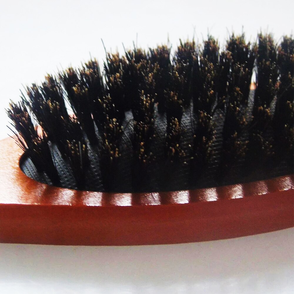 Natural Boar Bristle Hairbrush Massage Comb Anti-static Hair Scalp Paddle Brush Beech Wooden Handle Hair Brush Styling Tool