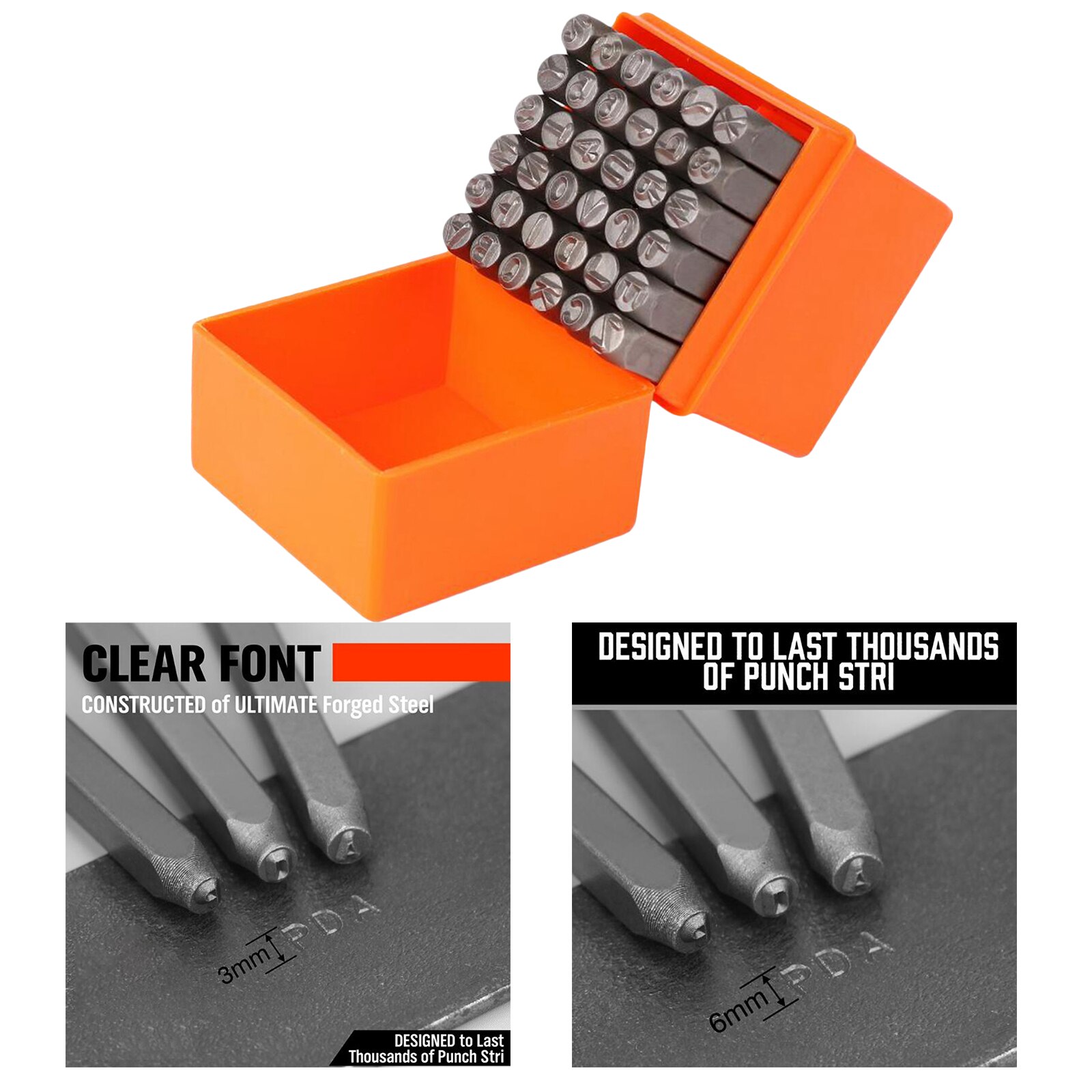 36pc Capital Letters and Numbers Stamp Set Alphabet Stamp Tools