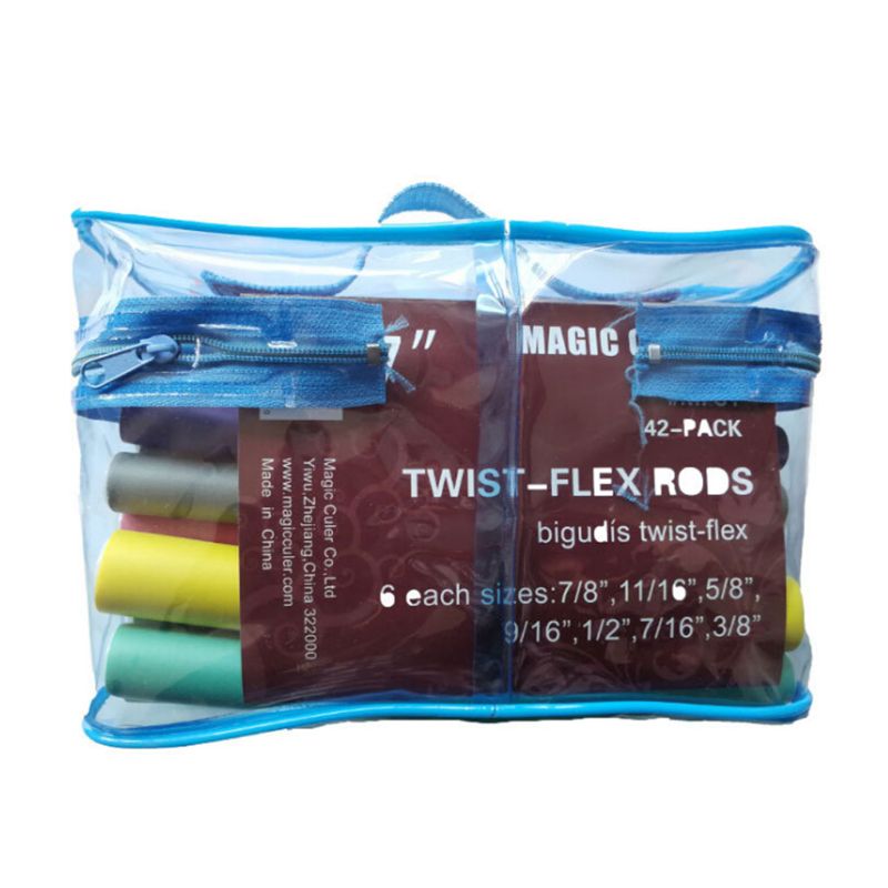Tiges de bigoudi magiques flexibles, 42 pièces, rouleau à cheveux Twist-flex 7 tailles, mousse réutilisable, Non chauffante, outil de coiffure sûr