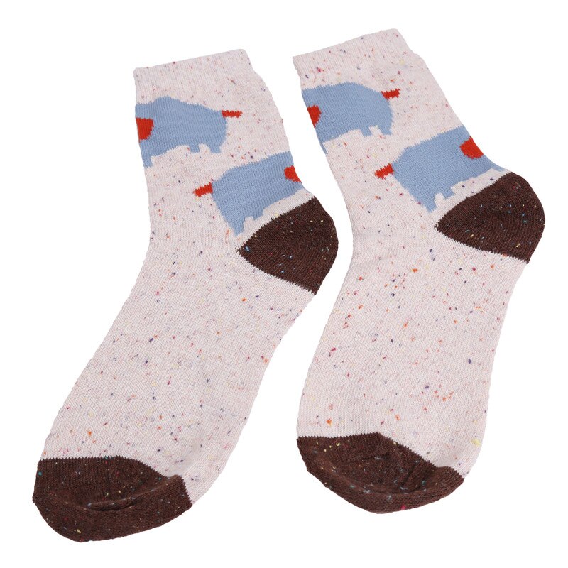 frühling Winter dicke wolle baumwolle Sport socken frauen Yoga Ski Skateboard socken Harajuku Ebene Wolf Weihnachten socke weibliche