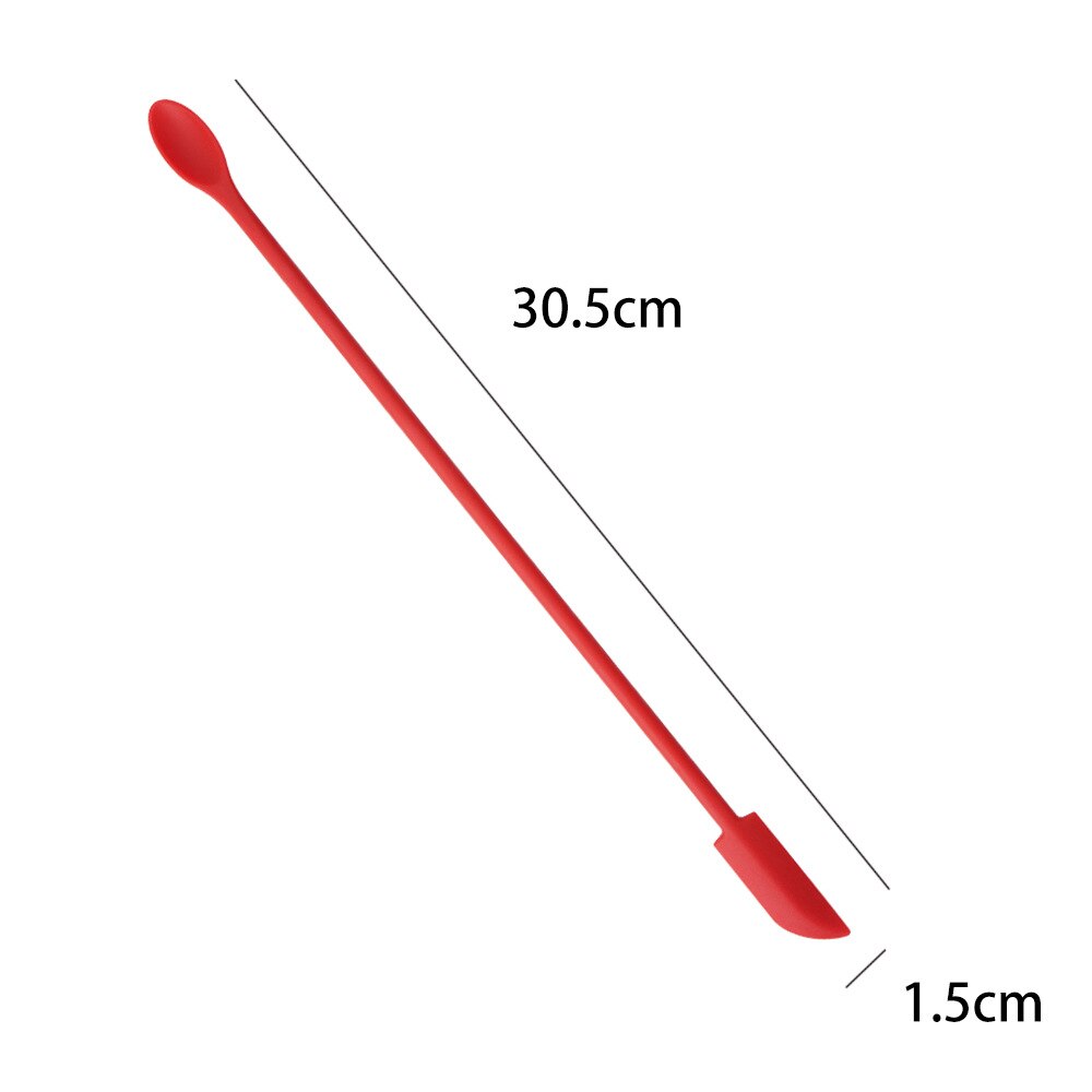 1/3/4Pcs Mini Silicone Spatula For Thin Jar Honey Makeup Butter Cake Spatula Double Head Spoon Spatula Set Kitchen Accessories: Red L