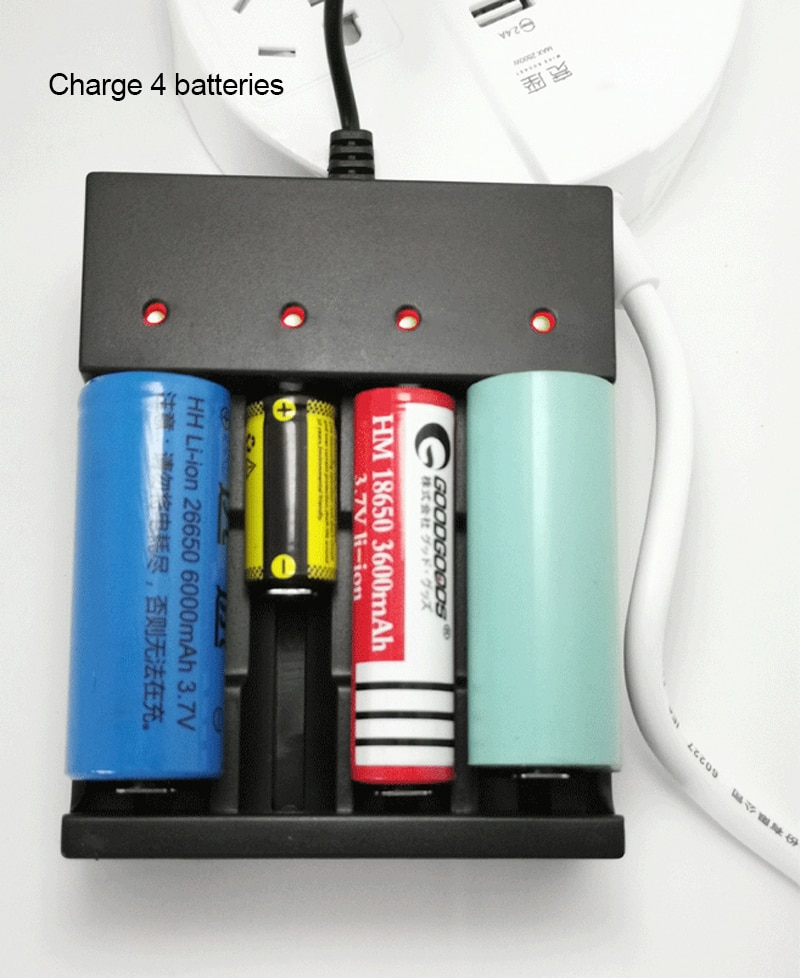 Voxlink 18650 batterilader ledet 4 spor smart frakt 26650 21700 14500 26500 22650 26700 li- ion oppladbar batterilader