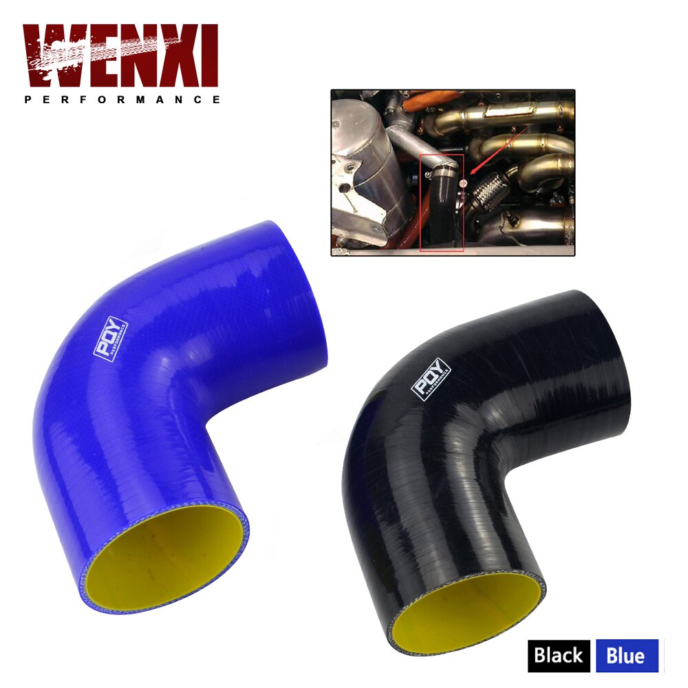 3 "76Mm 90 Graden Elleboog Siliconen Slang Turbo Intake Blauw &amp; Geel/Zwart &amp; Geel WX-SH9030-QY