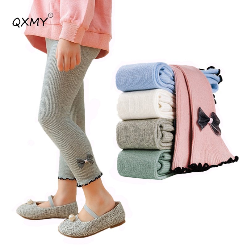 Dziewczęce legginsy dziecięce spodnie dla dziewczynek dziecięce legginsy dziecięce cukierki kolorowe spodnie kokarda bawełniana oddychająca wiosna jesień