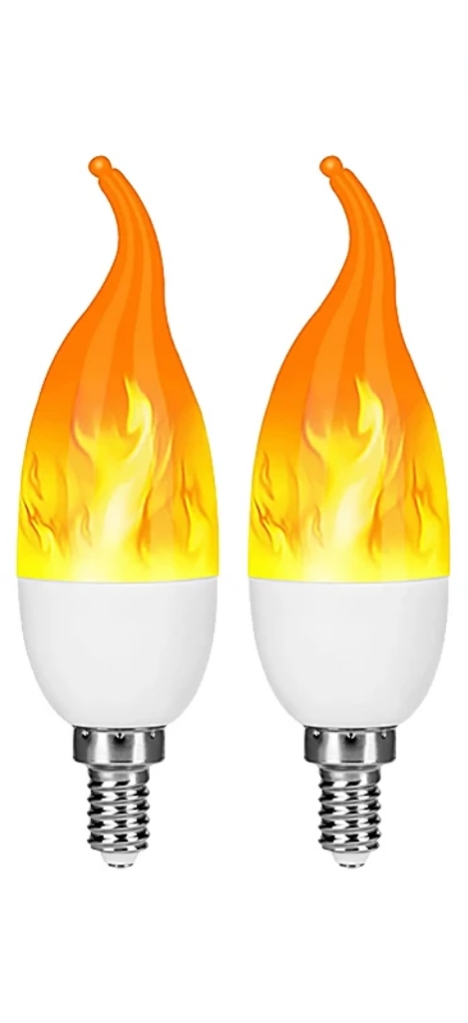 4 stk. led-pejselampe med flammende flimrende effekt, naturlig dekoration, atmosfærelampe, juledekoration  e14/e27 stk.: Naturligt lys