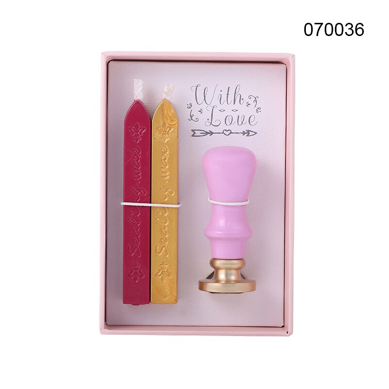 Kit de tampons de cire Vintage, lot de 2 bâtons de cire et 1 tampon, pour bricolage, enveloppe de carte, gdeal: d