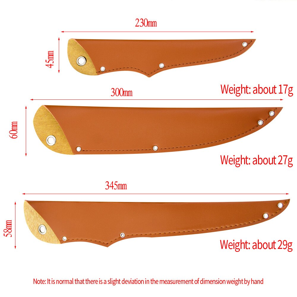 ZINZUO Kitchen Knife Edge Guards Case Leather Covers Sheath For Forged Butcher Boning Knife Blades Chef Knife Tied To Belt Tools: L.9 11.5 13.5 inch