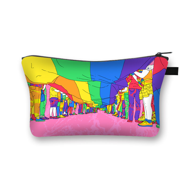 Bolsa de cosméticos do arco-íris lgbt, bolsa de maquiagem para mulheres gays: shzblgbt09