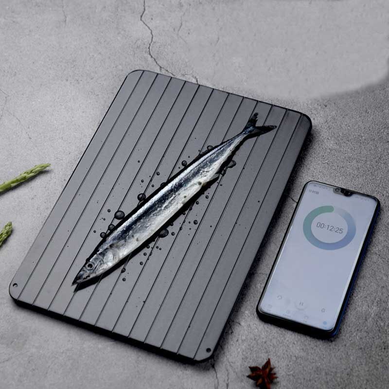 4 in 1 Ontdooibord Miracle Melt Ontdooibord Ontdooien Board 9.8x14.4 Inch Ontdooien Lade Dubbel Als Snijplank Met Rasp, Slijper, Dubbelzijdige Snijplank Snel Ontdooien Vlees & Voedsel