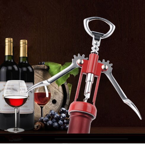 Stainless Steel Bottle Opener Waiter Metal Red Wine Opener Corkscrew Bottle Handle Bottle Pumps Corkscrews Cork Out Tool