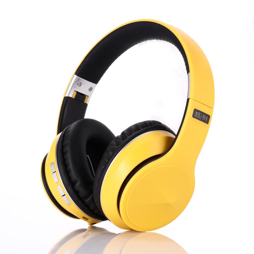 Headphones EL-B4 Wireless Bluetooth Stereo Surround 250mAh Foldable Headset Yellow Orange Golden Silver Option Earphones