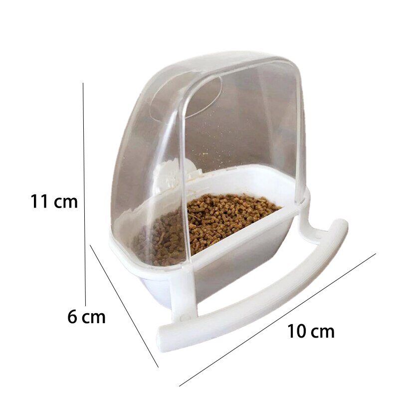 Alimentador de jaula para pájaros, recipiente colgante de agua para loros y pájaros, caja de comedero para mascotas, contenedor de comida de plástico, suministros para aves, 1 pieza