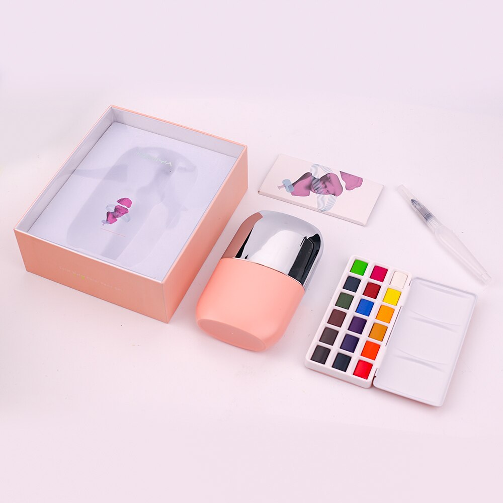 Miya Himi Water Kleur Effen Palet-Draagbare Reizen Aquarel Verf Kit Voor Beginners Kunstenaars Studenten: PINK