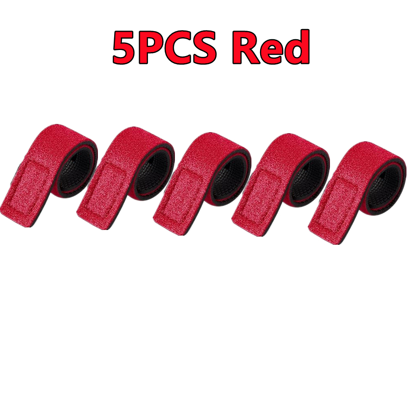 30-3 Uds. Soporte de amarre para caña de pescar, correa para aparejos, envoltura elástica, banda de pesca, soporte para poste, lazos de sujeción, accesorios para herramientas al aire libre: Rojo